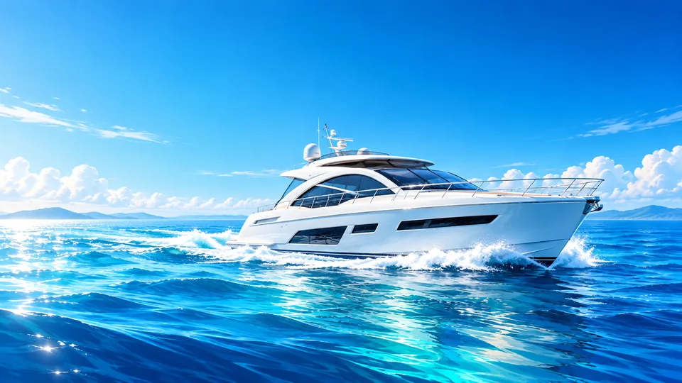 Illustration d’un yacht à moteur